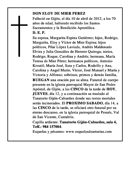Don Eloy de Mier Pérez