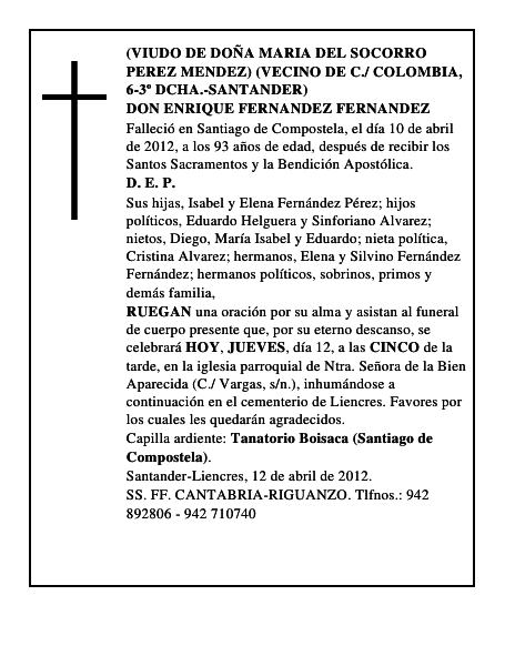 DON ENRIQUE FERNANDEZ FERNANDEZ
