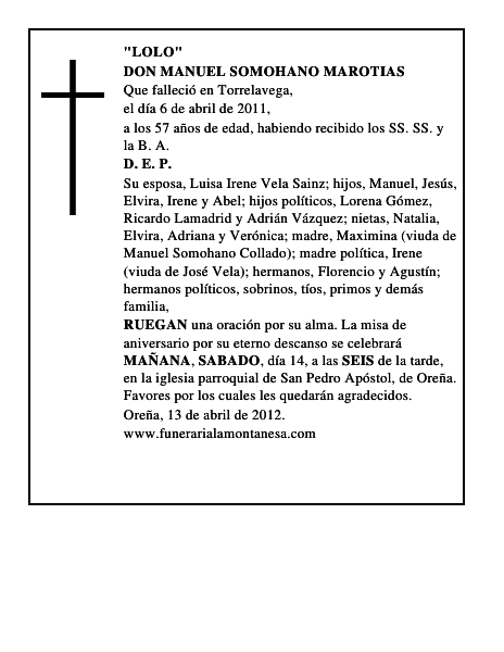 DON MANUEL SOMOHANO MAROTIAS