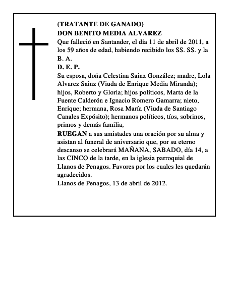 DON BENITO MEDIA ALVAREZ