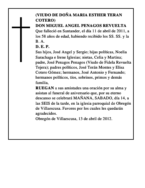 DON MIGUEL ANGEL PENAGOS REVUELTA