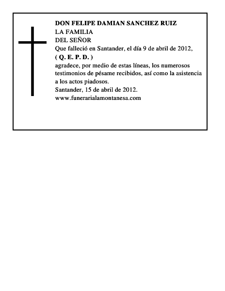 DON FELIPE DAMIAN SANCHEZ RUIZ