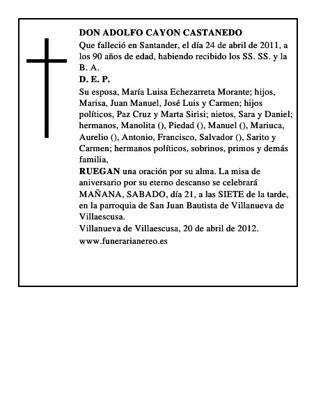DON ADOLFO CAYON CASTANEDO
