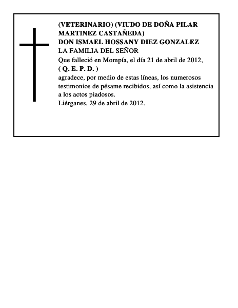 DON ISMAEL HOSSANY DIEZ GONZALEZ