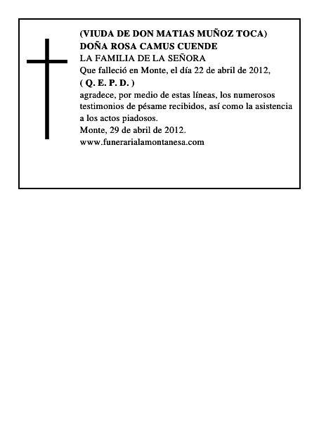 DOÑA ROSA CAMUS CUENDE
