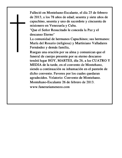 Fray Jacinto Valladares Fernandez