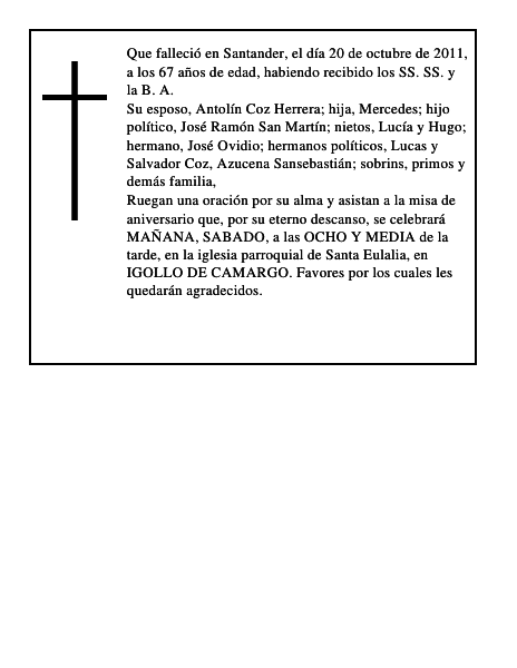 María Mercedes Eulalia Sancibrian Ruiz