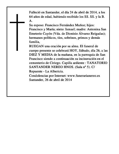 María Eulalia San Emeterio Cayón