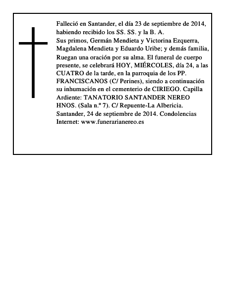 CONCEPCION MENDIETA DE LA CRUZ