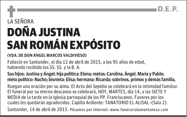 Justina San Román Expósito