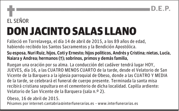 JACINTO SALAS LLANO