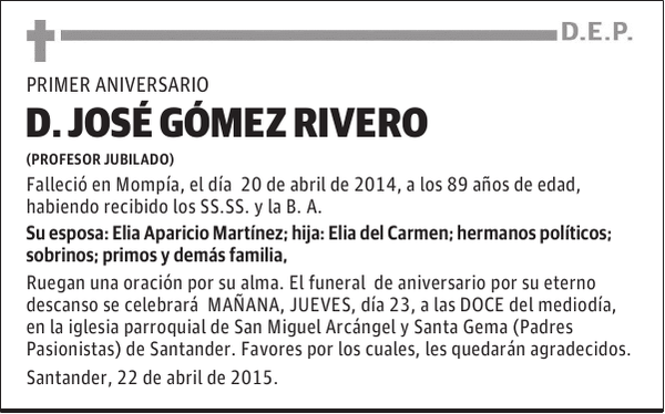JOSÉ GÓMEZ RIVERO