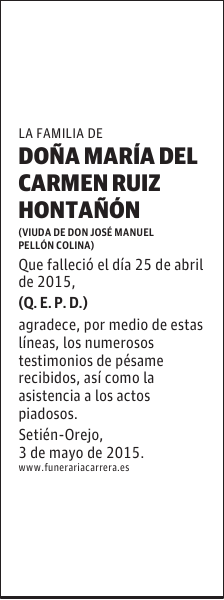 MARÍA DEL CARMEN RUIZ HONTAÑON