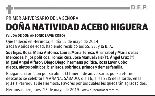 Natividad Acebo Higuera