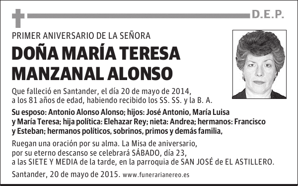 María Teresa Manzanal Alonso