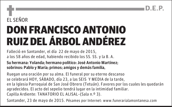 Francisco Antonio Ruiz del Arbol Anderez
