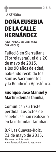 Eusebia de la Calle Hernández