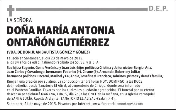 María Antonia Ontañon Gutiérrez