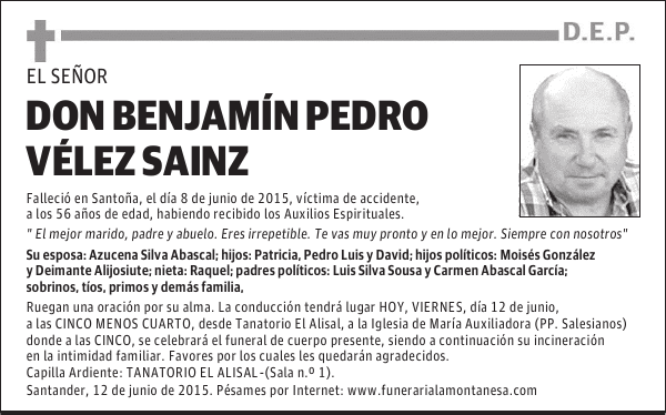 Benjamín Pedro Vélez Sainz