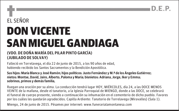 Vicente San Miguel Gandiaga