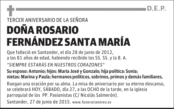 ROSARIO FERNÁNDEZ SANTA MARIA