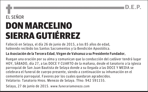 MARCELINO SIERRA GUTIERREZ