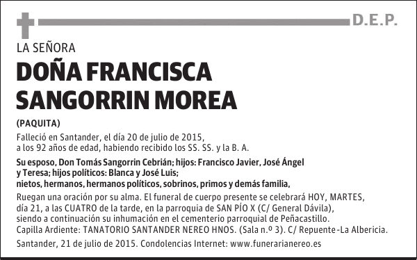 Francisca Sangorrin Morea