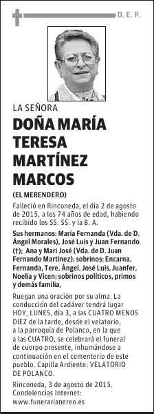 MARIA TERESA MARTINEZ MARCOS