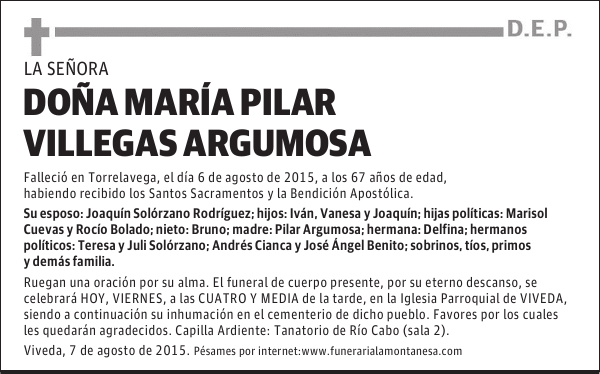 Doña María Pilar Villegas Argumosa
