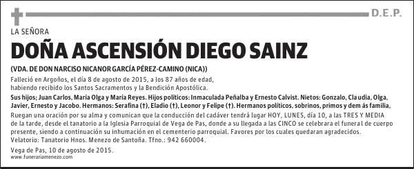 ASCENSION DIEGO SAINZ