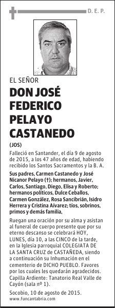 JOSE FEDERICO PELAYO CASTANEDO