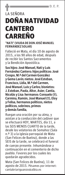 NATIVIDAD CANTERO CARREÑO