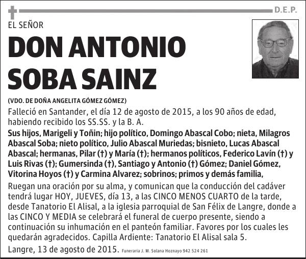 ANTONIO SOBA SAINZ
