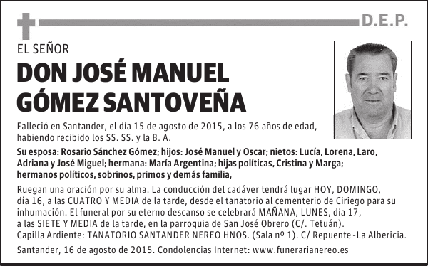 JOSÉ MANUEL GÓMEZ SANTOVEÑA