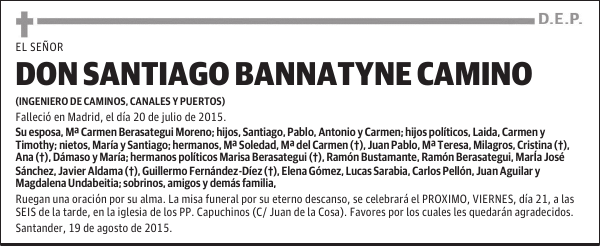 SANTIAGO BANNATYNE CAMINO