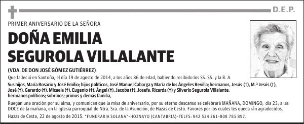 Emilia Segurola Villalante