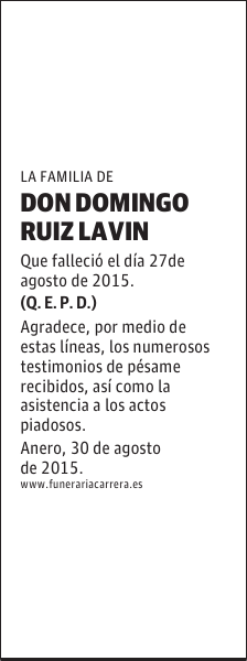 DOMINGO RUIZ LAVIN