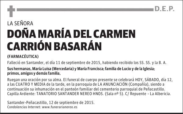DOÑA MARIA DEL CARMEN CARRION BASARAN