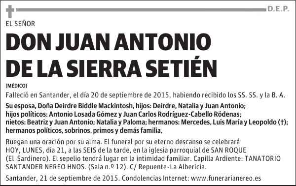 Juan Antonio de la Sierra Setién