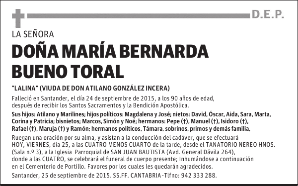 M.ª Bernarda Bueno Toral