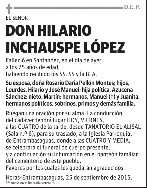 Hilario Inchauspe López