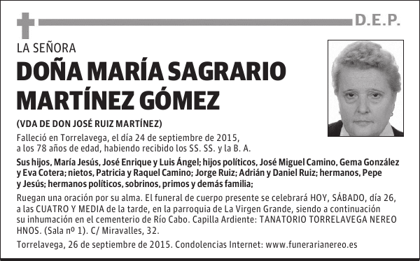 MARIA SAGRARIO MARTINEZ GOMEZ