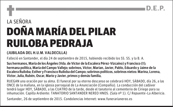 MARIA DEL PILAR RUILOBA PEDRAJA