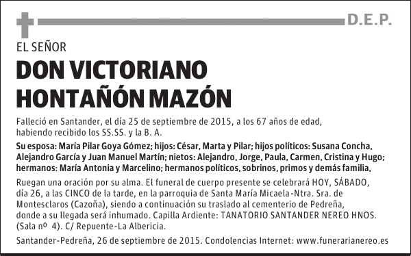 VICTORIANO HONTAÑÓN MAZÓN