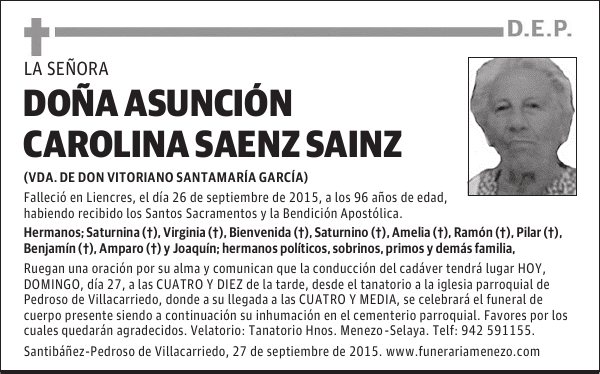 ASUNCIÓN CAROLINA SAENZ SAINZ