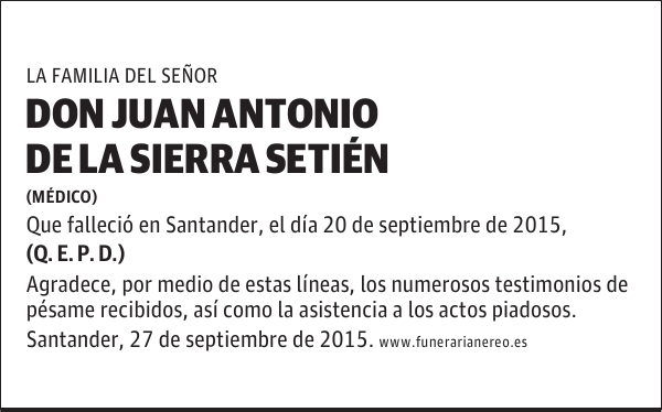 JUAN ANTONIO DE LA SIERRA SETIEN
