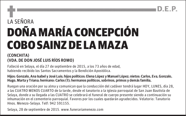 MARÍA CONCEPCIÓN COBO SAINZ DE LA MAZA