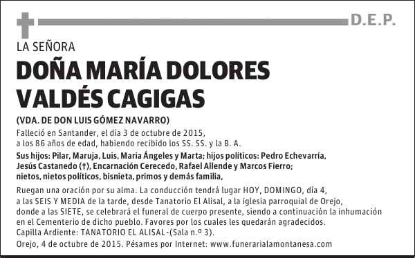María Dolores Valdés Cagigas