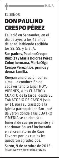 PAULINO CRESPO PÉREZ
