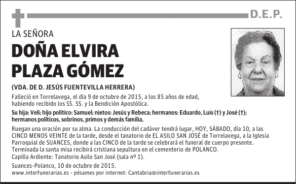 ELVIRA PLAZA GOMEZ